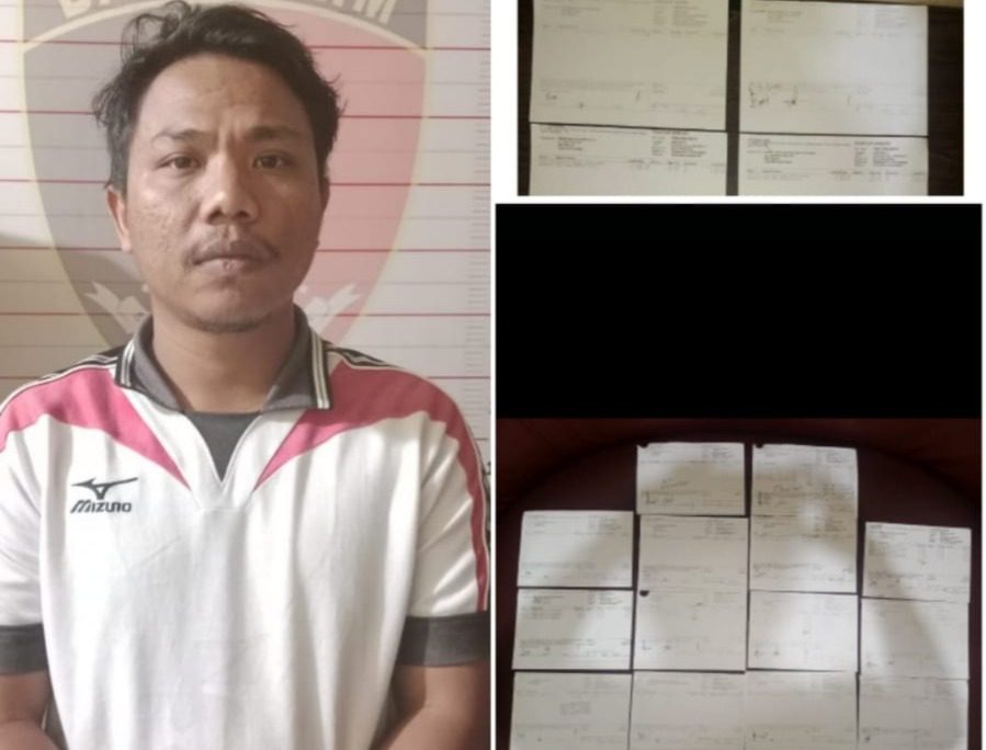 Tersangka dan barang bukti diamankan di Polsek Baturaja Timur. Foto: Humas Polres OKU